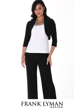 Frank Lyman Cropped Bolero Black Jersey Style 020 Size 14